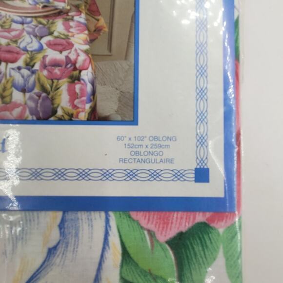 Bardwil Linens Vintage Pastel Tulip Floral Oblong Rectangular Spring Tablecloth - Picture 3 of 9